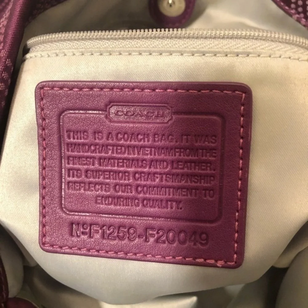 Coach Ashley y2k signature purple dotted Op Art bag  F20049